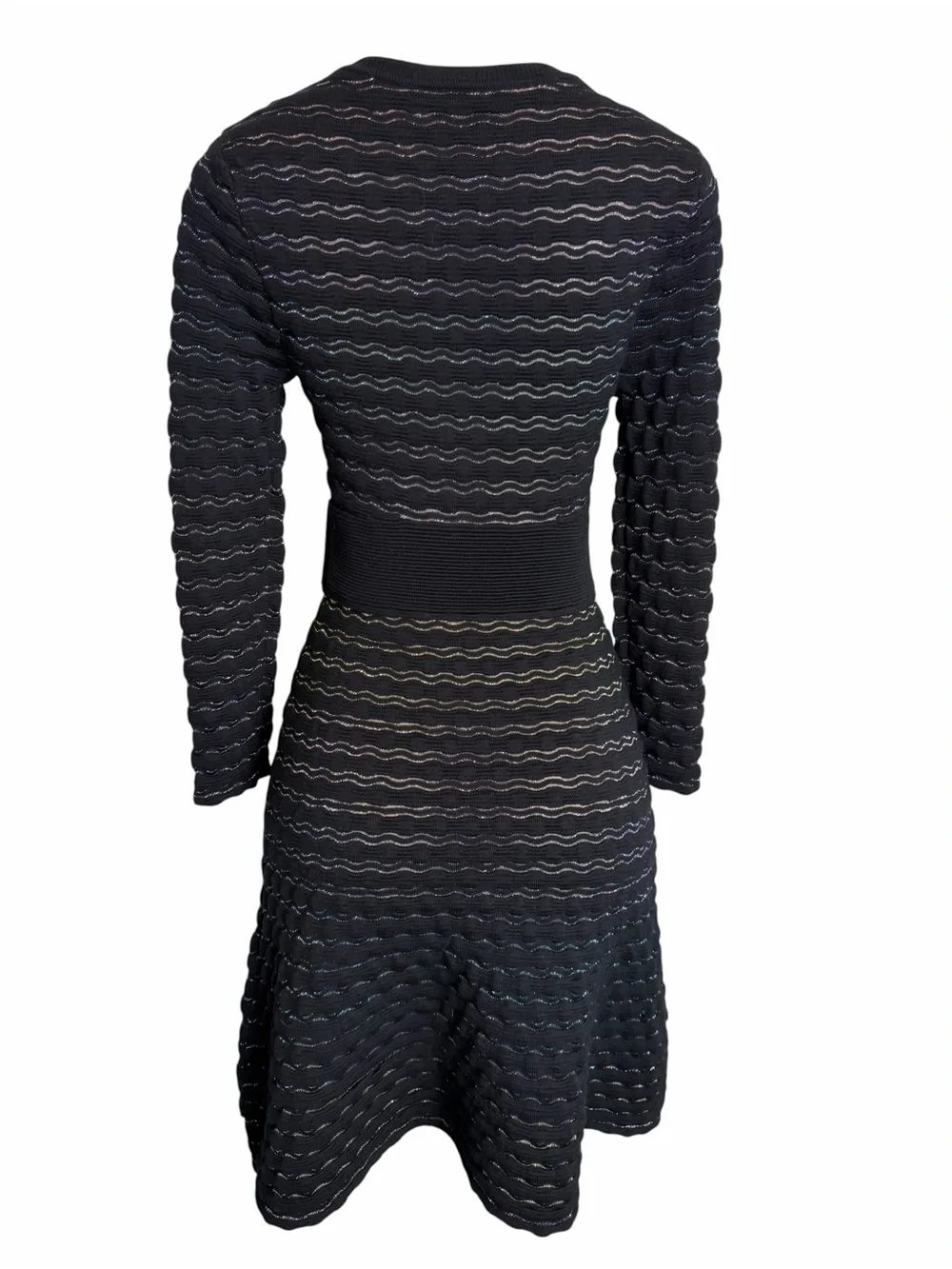 Kate Spade Scallop Shine long sleeve fit flare Sweater Dress size xs